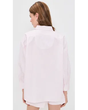 Suzie Kondi カッパ ボタンアップシャツ ブラッシュストライプ - サムネイル4