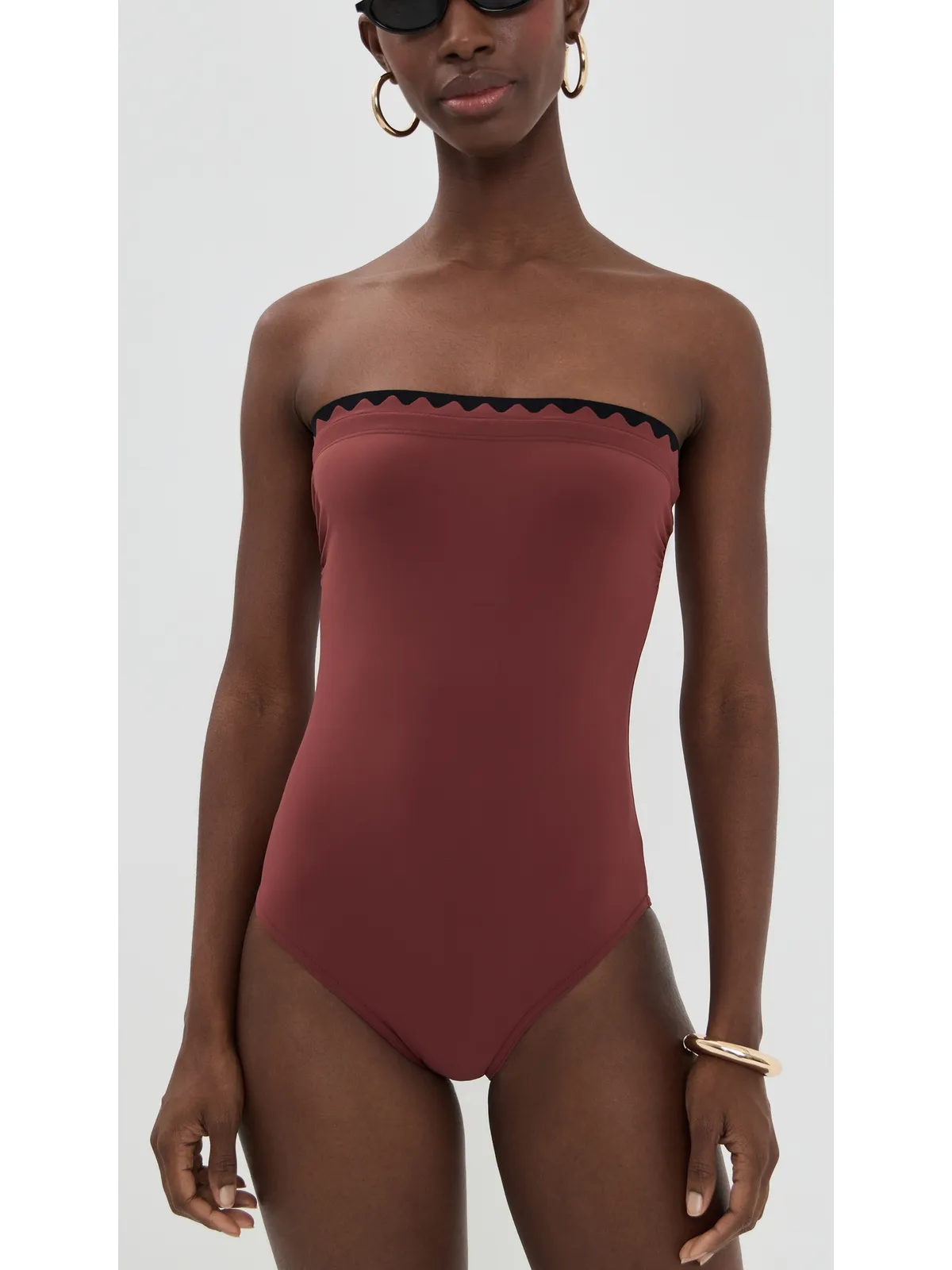 Karla Colletto Lia Bandeau ワンピース水着（棚ブラ付き） - 画像5