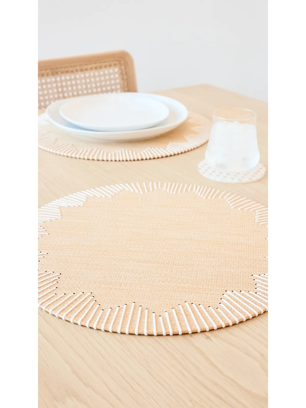 Kim Seybert Dream Weaver Placemat セット4 ナチュラル/ホワイト - 画像2