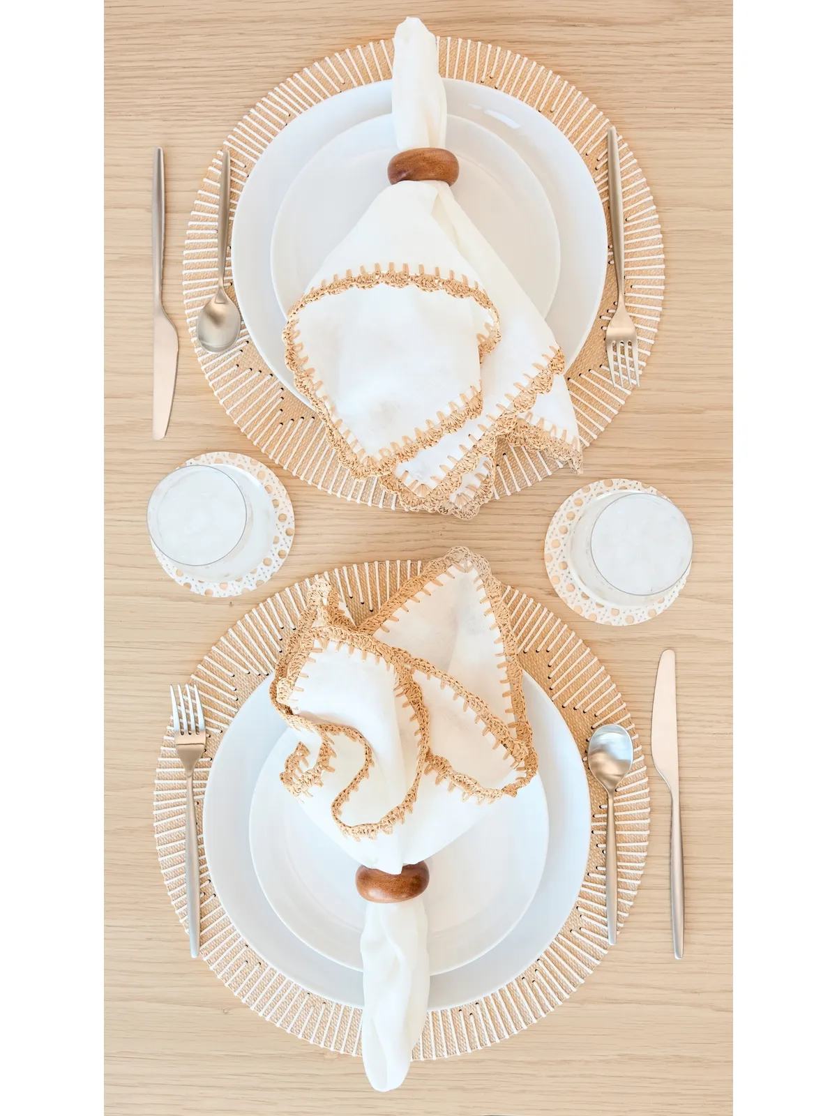 Kim Seybert Dream Weaver Placemat セット4 ナチュラル/ホワイト - 画像3