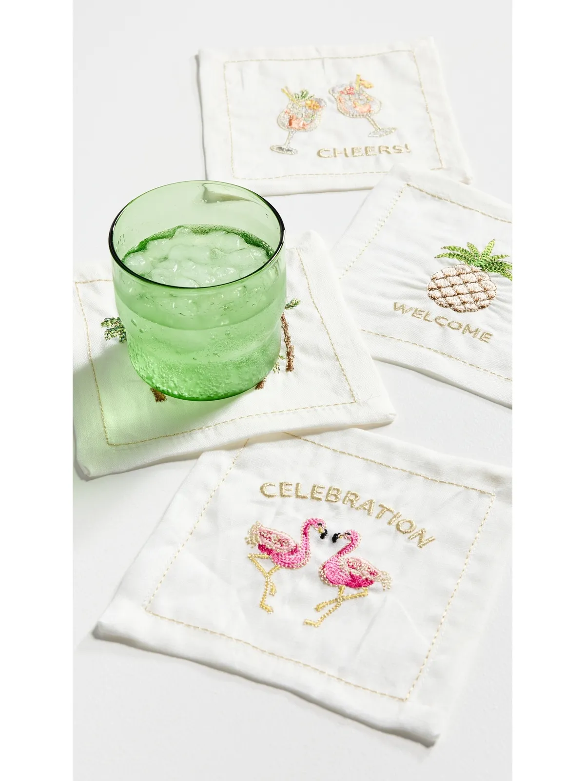 Kim Seybert カクテルナプキン 8枚セット ホワイト/マルチ - 画像3