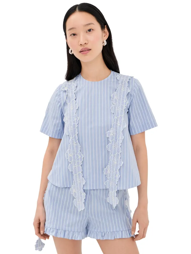 KIKA VARGAS Kika Vargas Ronke Top Blueの商品画像