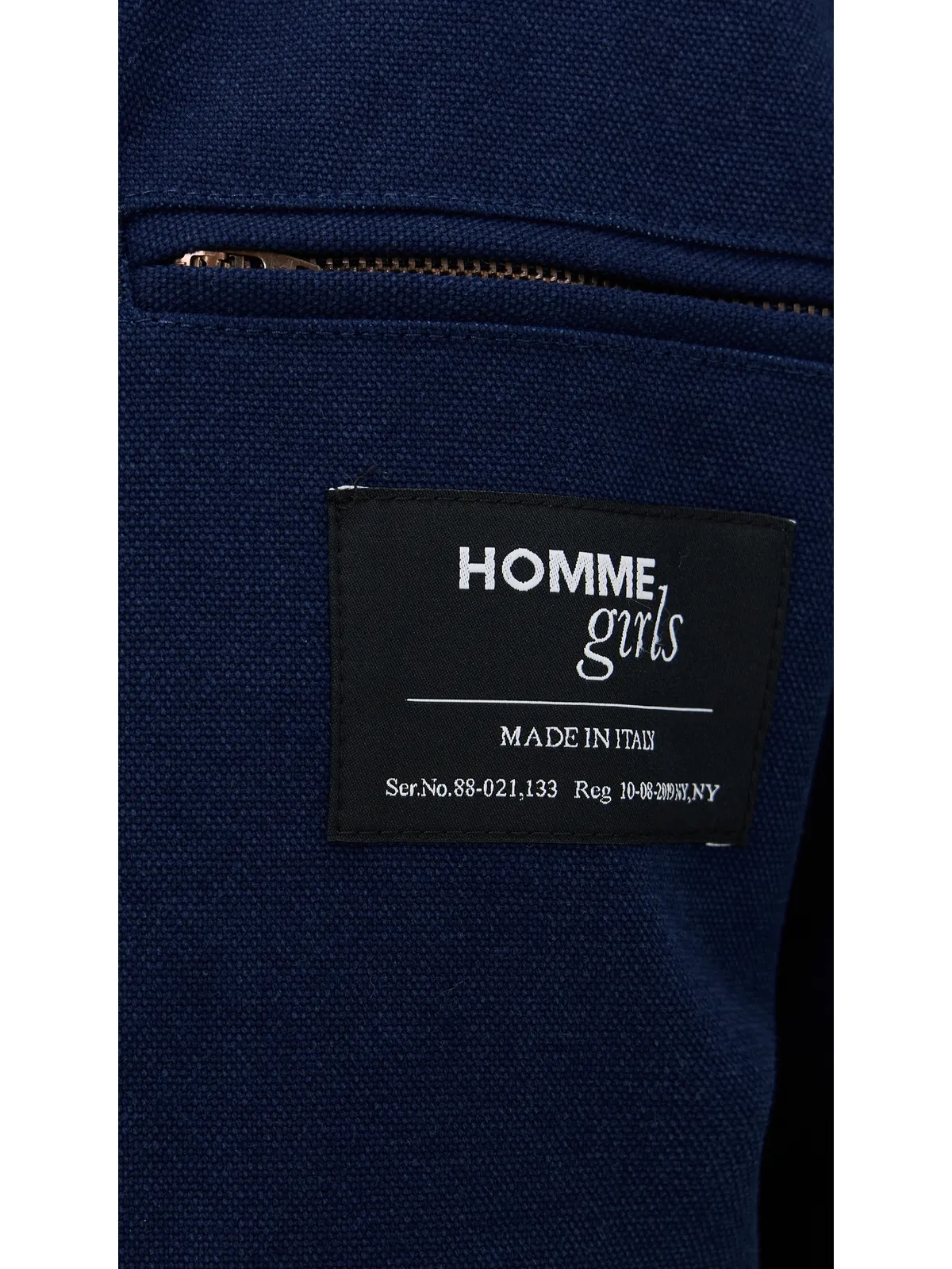 HOMMEGIRLS シアーリングカラー ワークウェアジャケット ダークネイビー - 画像6
