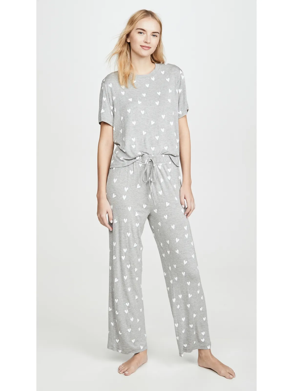HONEYDEW All American PJ Set Heather Grey Hearts - 画像2