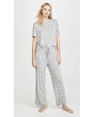 HONEYDEW All American PJ Set Heather Grey Hearts - サムネイル2