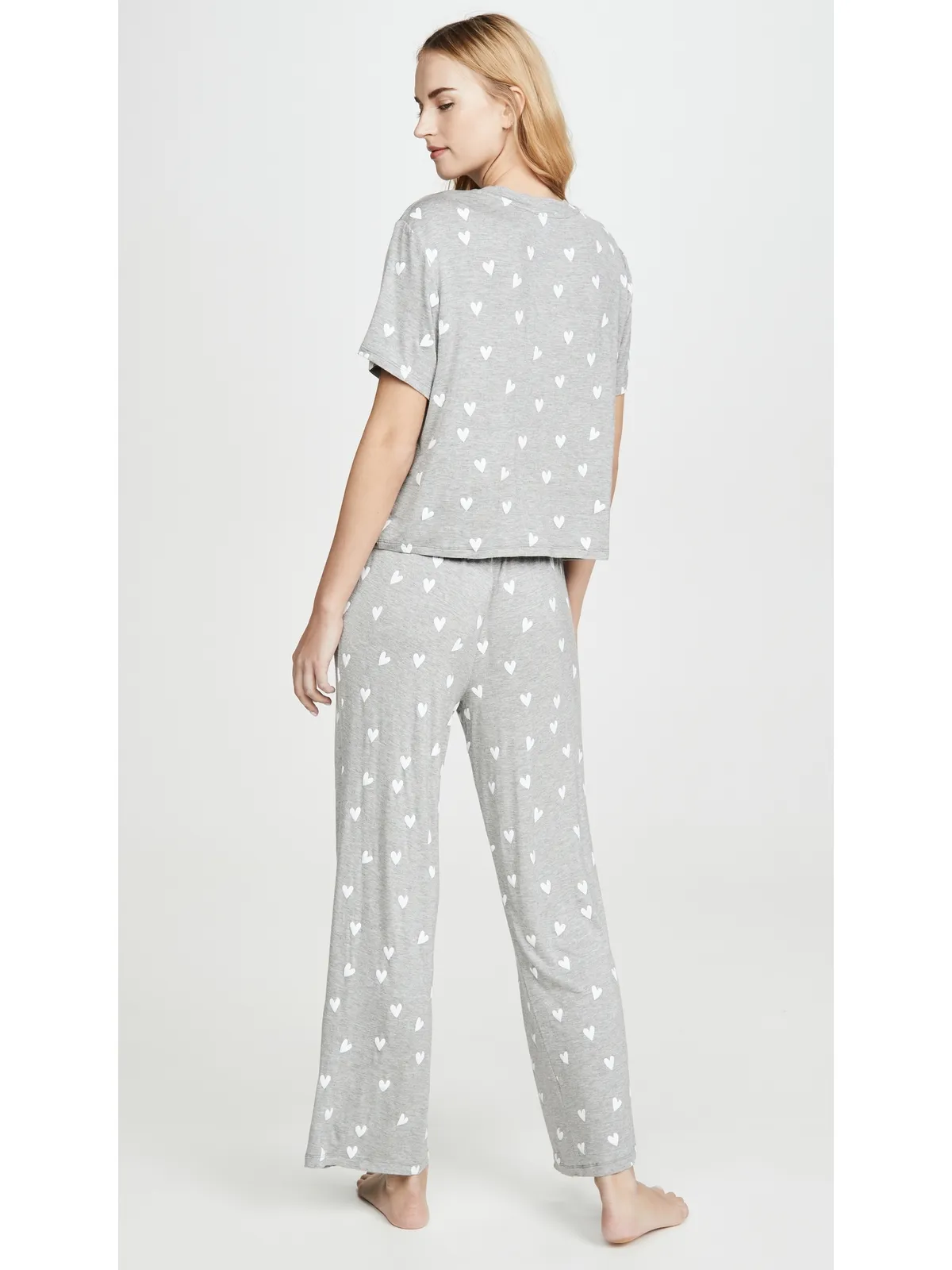 HONEYDEW All American PJ Set Heather Grey Hearts - 画像3