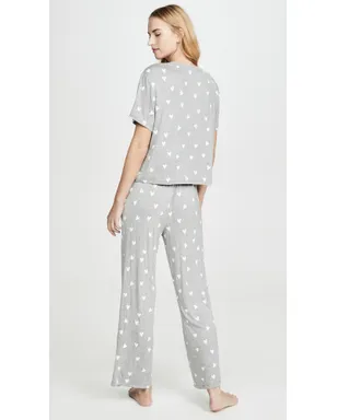 HONEYDEW All American PJ Set Heather Grey Hearts - サムネイル3