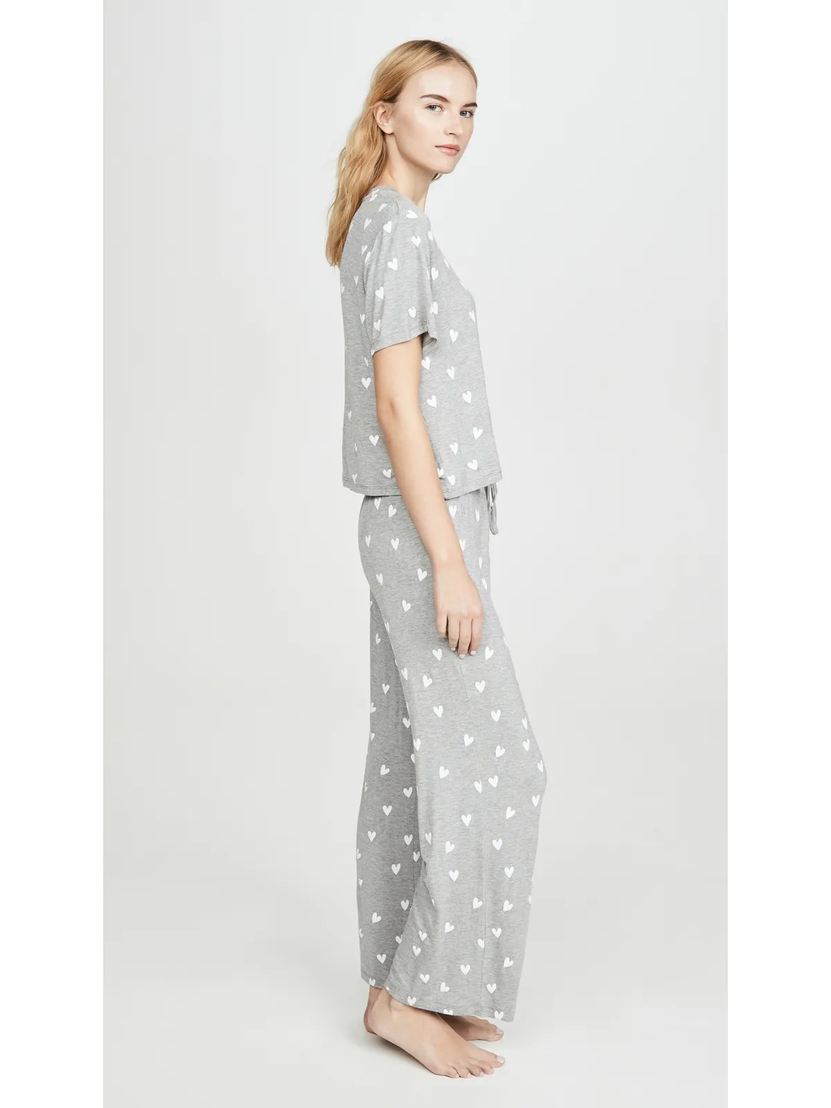 HONEYDEW All American PJ Set Heather Grey Hearts - 画像4