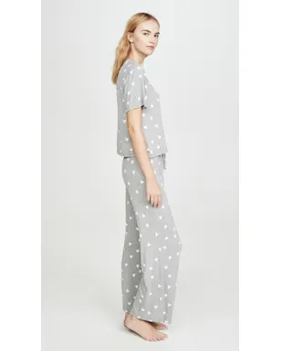 HONEYDEW All American PJ Set Heather Grey Hearts - サムネイル4
