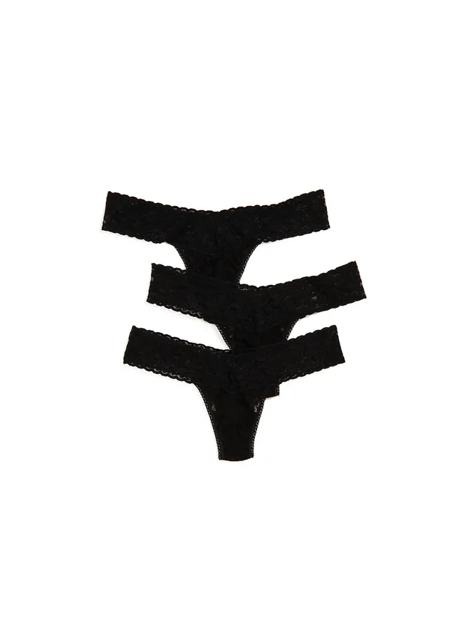 Hanky Panky Hanky Panky Signature Lace ローライズタンガ 3枚組 ブラックの商品画像