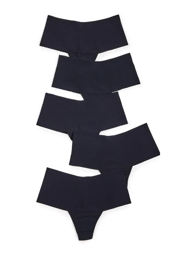 Hanky Panky Hanky Panky Breathe High Rise Thong 5 Pack Blackの商品画像