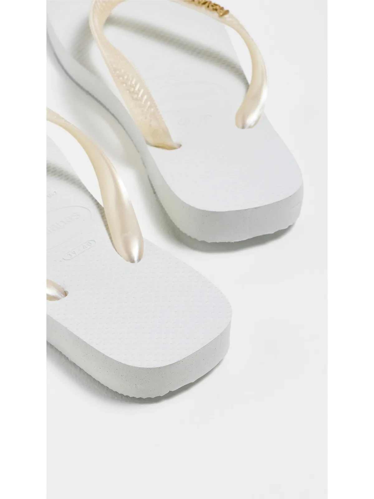 Havaianas トップ ロゴ メタリック サンダル ホワイト - 画像4