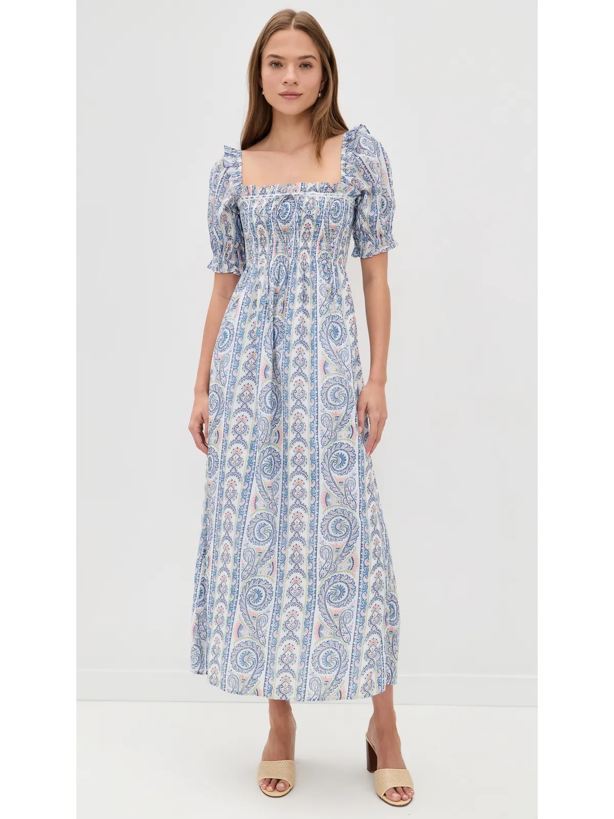 Hill House Home The Scarlett Nap Midi Dress Corsica Paisley Blue - 画像2