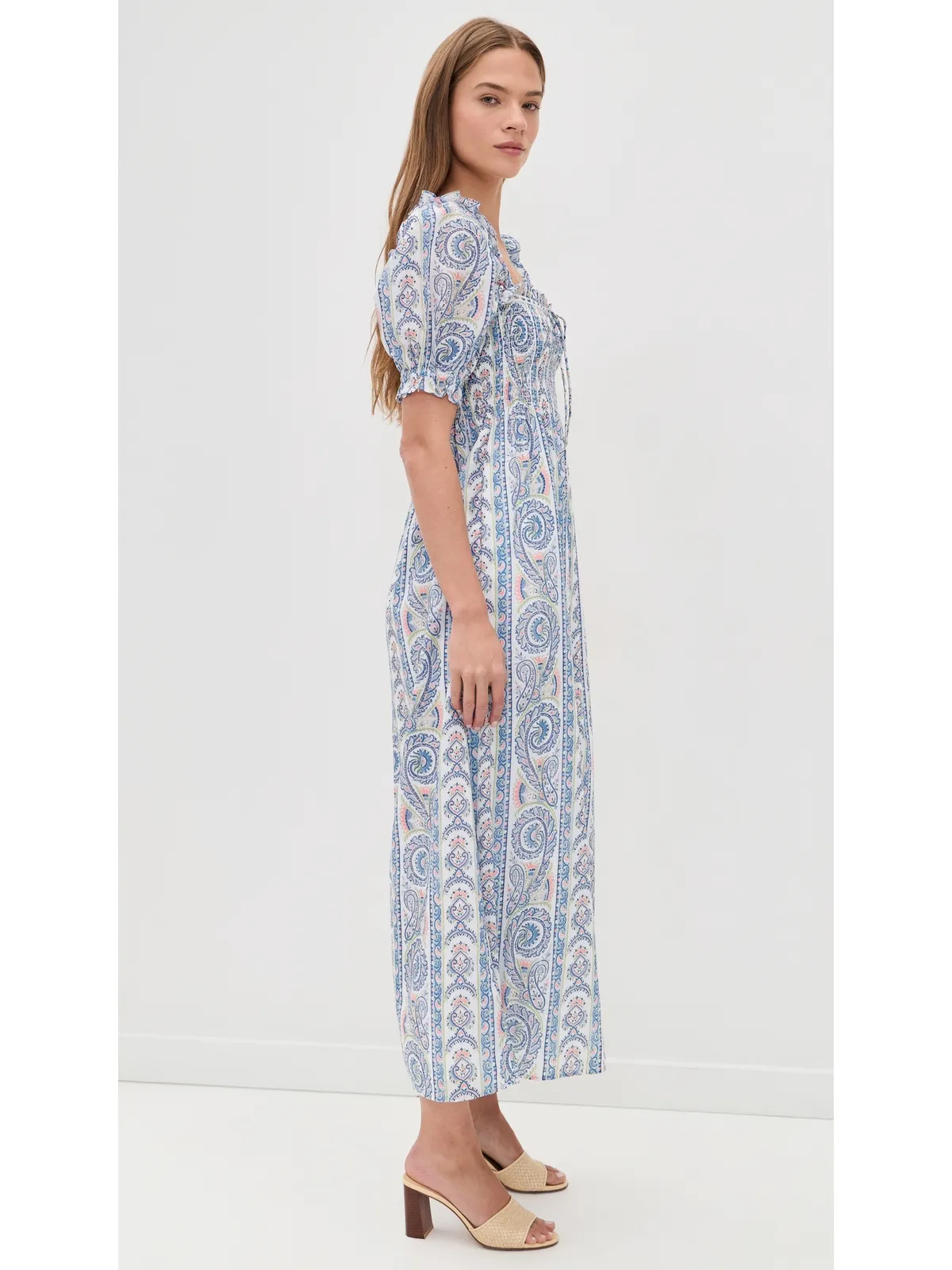 Hill House Home The Scarlett Nap Midi Dress Corsica Paisley Blue - 画像4