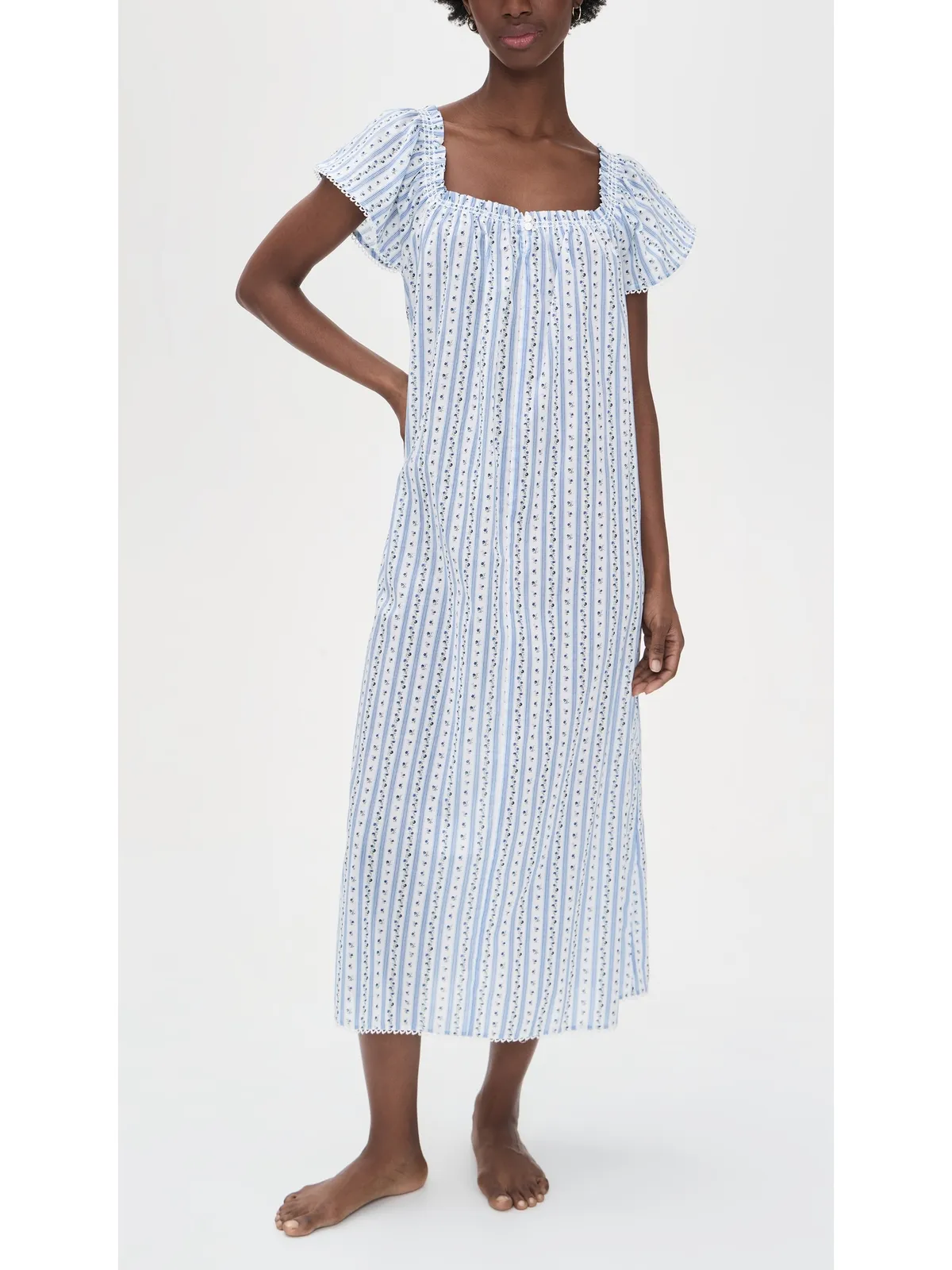 Hill House Home The Therese Nightgown Petal Stripe Blue - 画像5