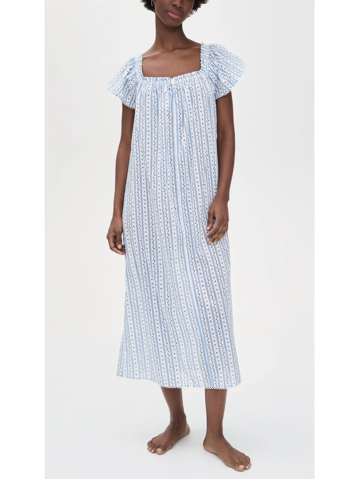 Hill House Home The Therese Nightgown Petal Stripe Blue - 画像2