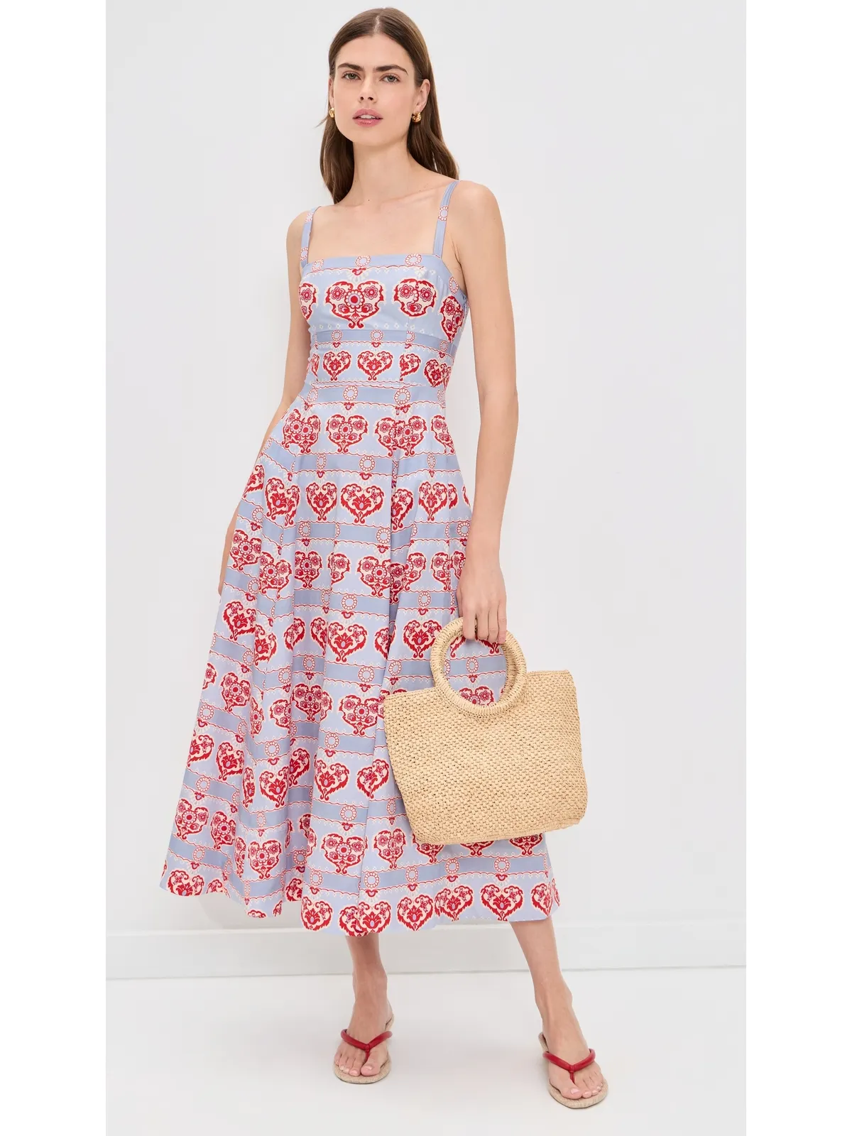 Hill House Home The Margot Dress Poppy Damask Stripe - 画像2
