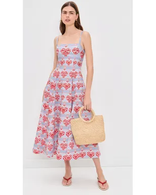 Hill House Home The Margot Dress Poppy Damask Stripe - サムネイル2