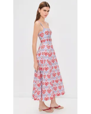 Hill House Home The Margot Dress Poppy Damask Stripe - サムネイル4