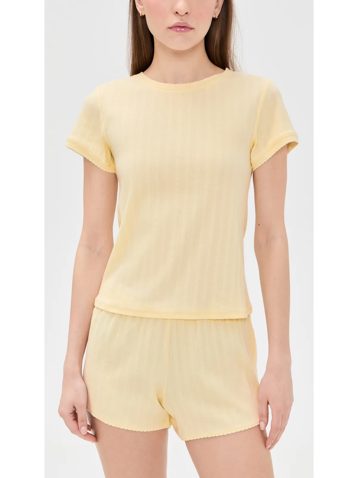 Hill House Home The Coco Pointelle Pajama Set Butter Yellow - 画像2