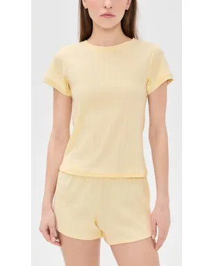 Hill House Home The Coco Pointelle Pajama Set Butter Yellow - サムネイル2