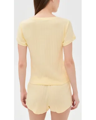 Hill House Home The Coco Pointelle Pajama Set Butter Yellow - サムネイル3