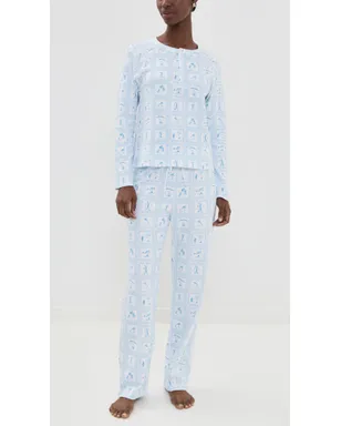 Hill House Home オリビア パンツ パジャマセット ブルー・スキー柄 Toile - サムネイル2
