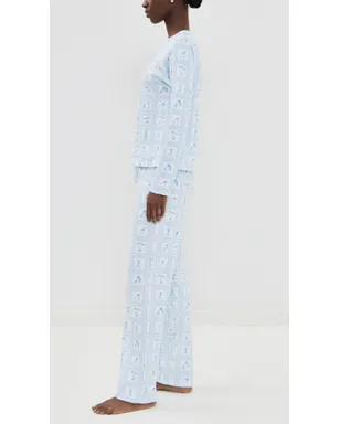 Hill House Home オリビア パンツ パジャマセット ブルー・スキー柄 Toile - サムネイル4