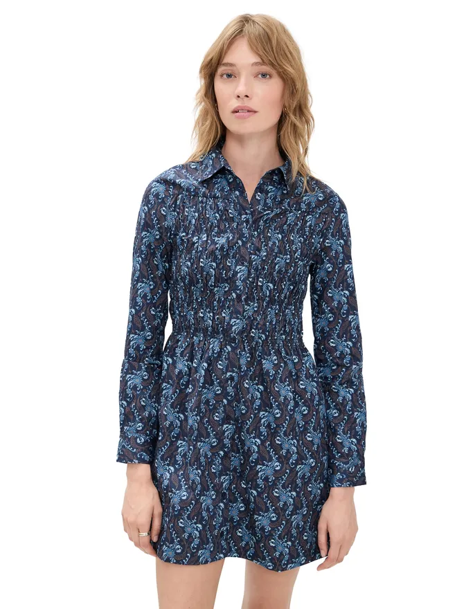 Hill House Home Hill House Home ミラ ドレス Cala Paisley/Navyの商品画像