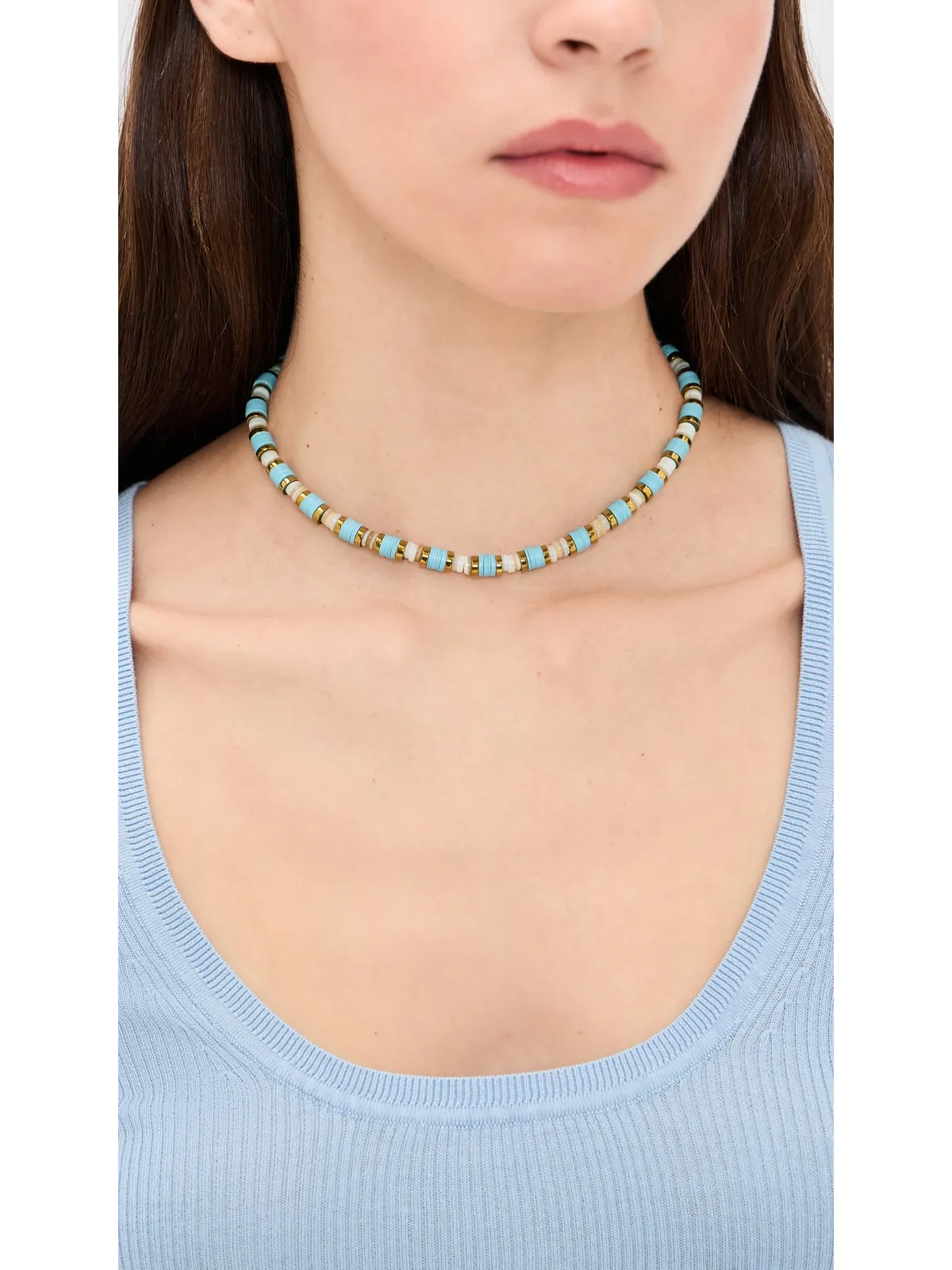 Hijas de Puka Lux Olas Turquoise ネックレス クリーム＆ターコイズ - 画像3