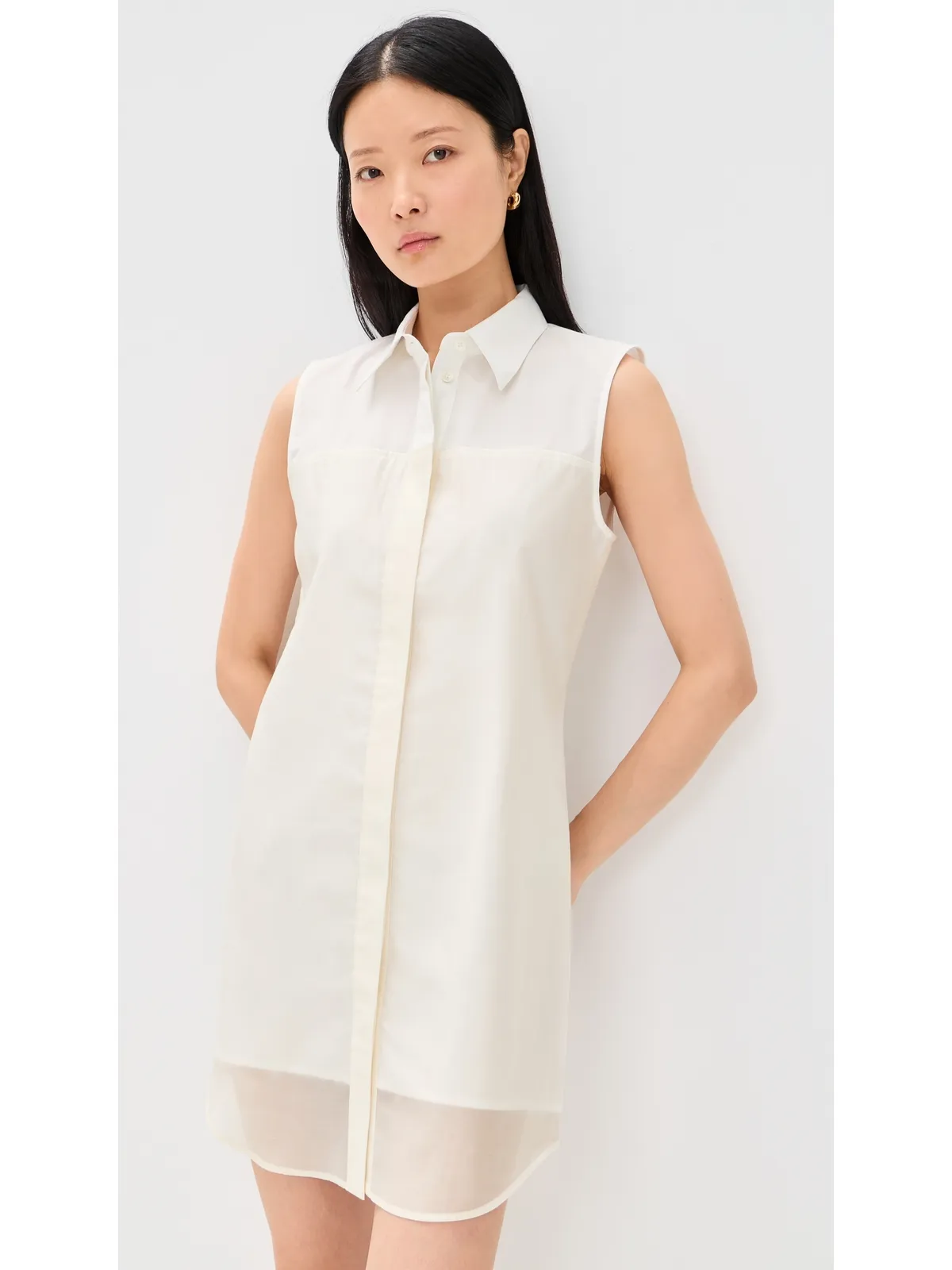 Helmut Lang ノースリーブシャツドレス - 画像2