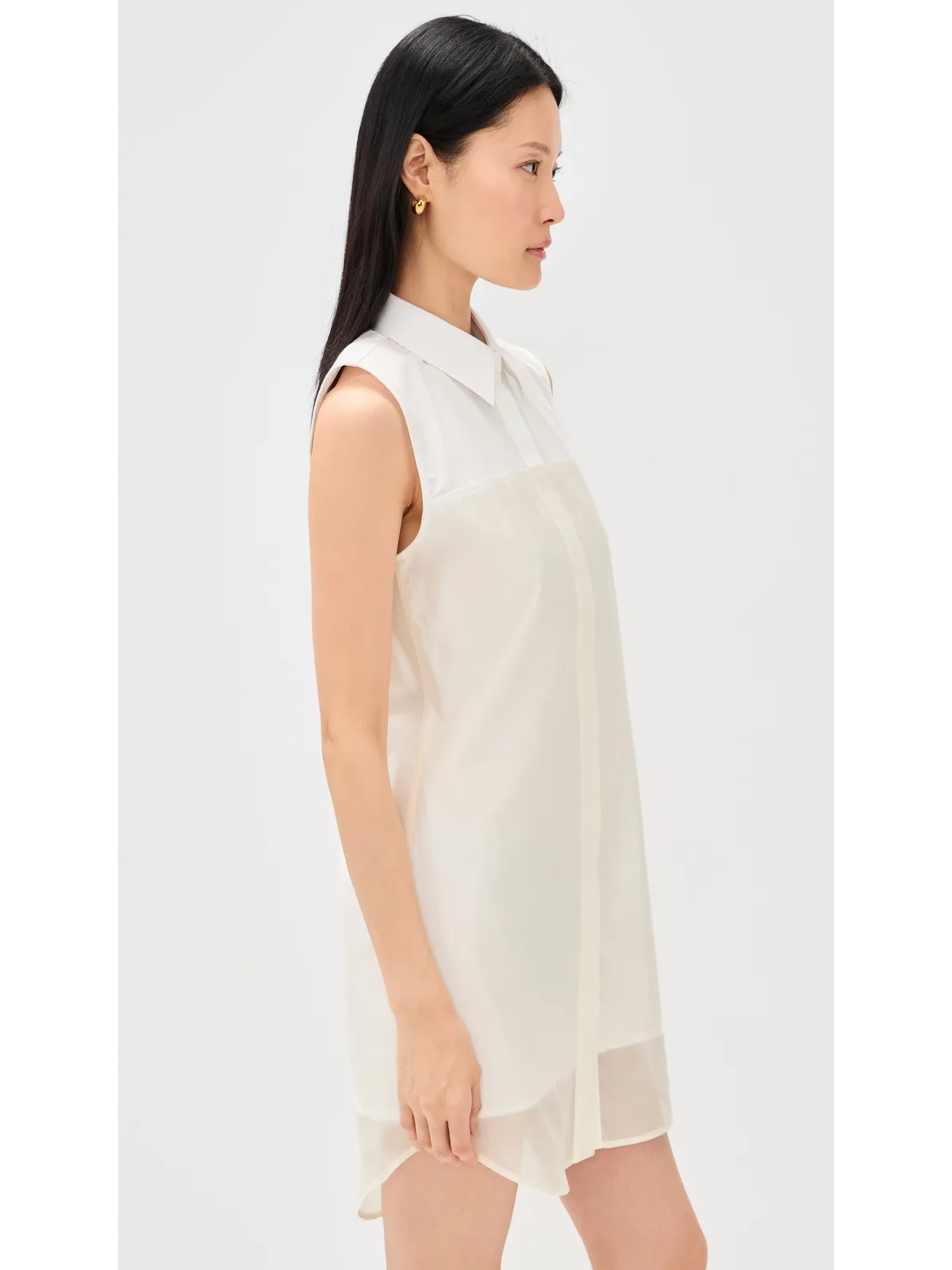 Helmut Lang ノースリーブシャツドレス - 画像4