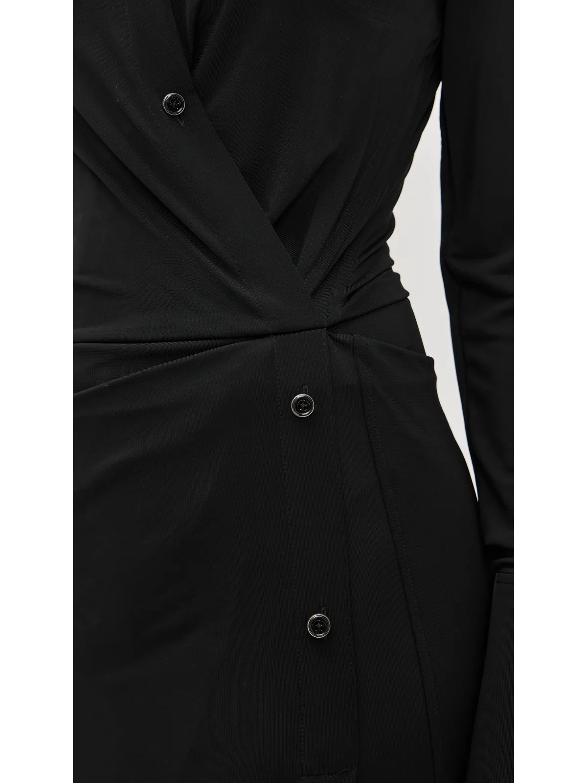 Helmut Lang ツイストシャツドレス ブラック - 画像6