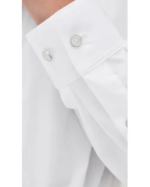 Helmut Lang クロップド ギャザー シャツ（ホワイト） - サムネイル6