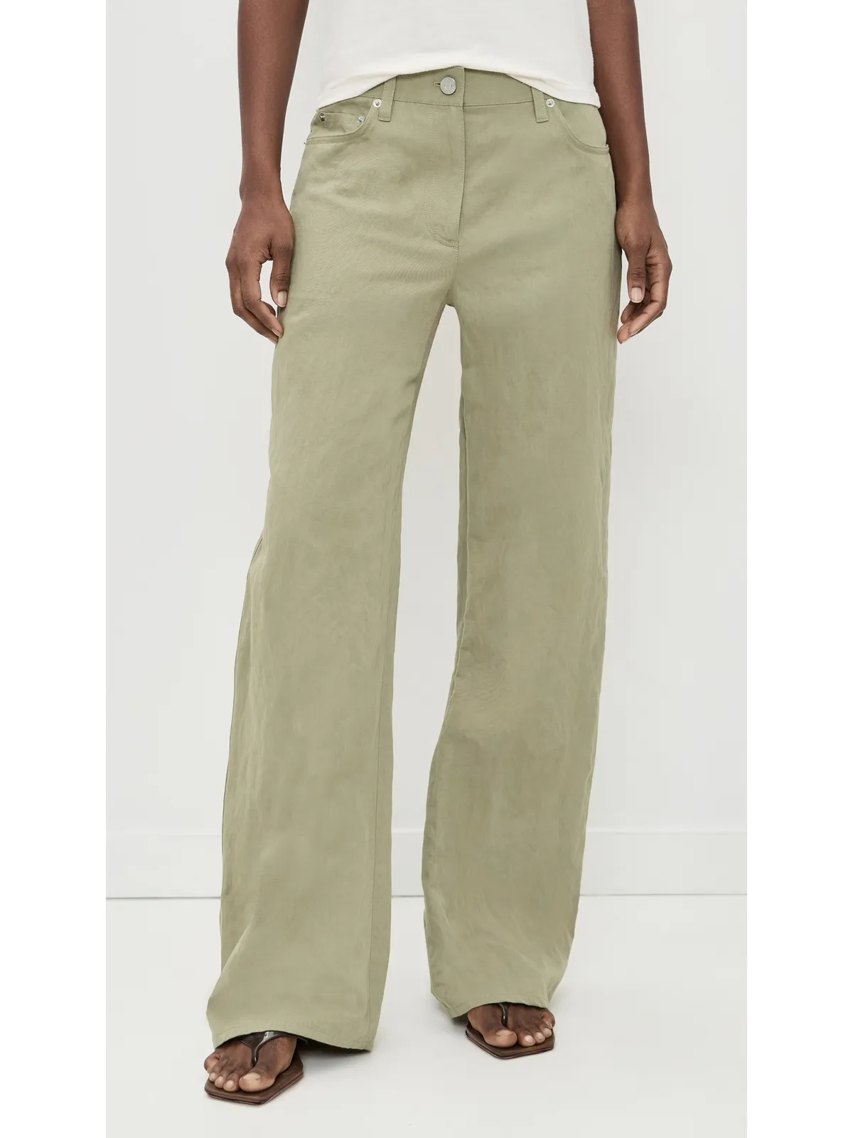 Helmut Lang リラックスフィット・しわ加工ブーツカットパンツ - 画像2