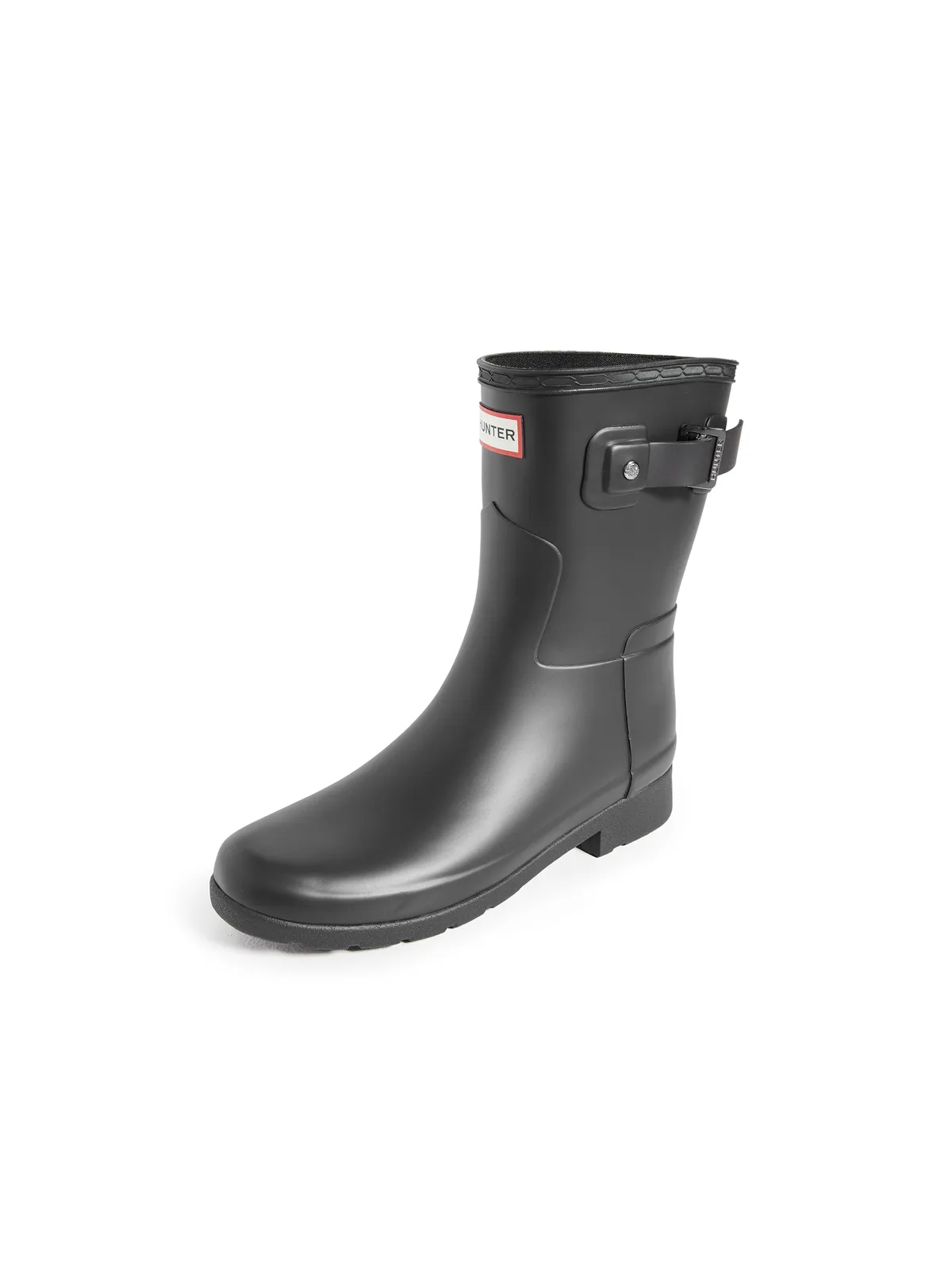 Hunter Boots ラファインドショートマットブーツ ブラック - 画像1