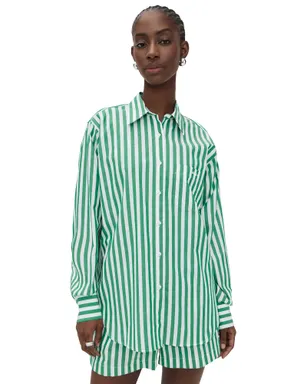 Hunza G Cabana Shirt エメラルドキャバナストライプ - サムネイル1