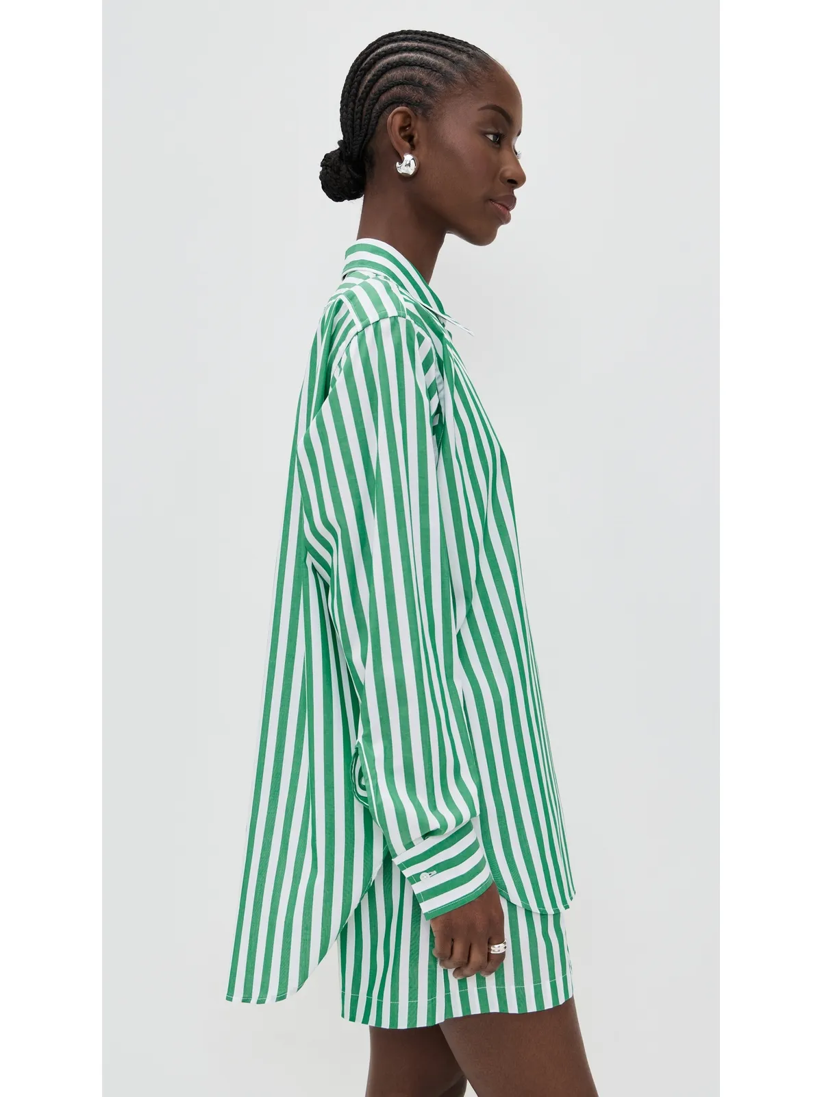 Hunza G Cabana Shirt エメラルドキャバナストライプ - 画像4