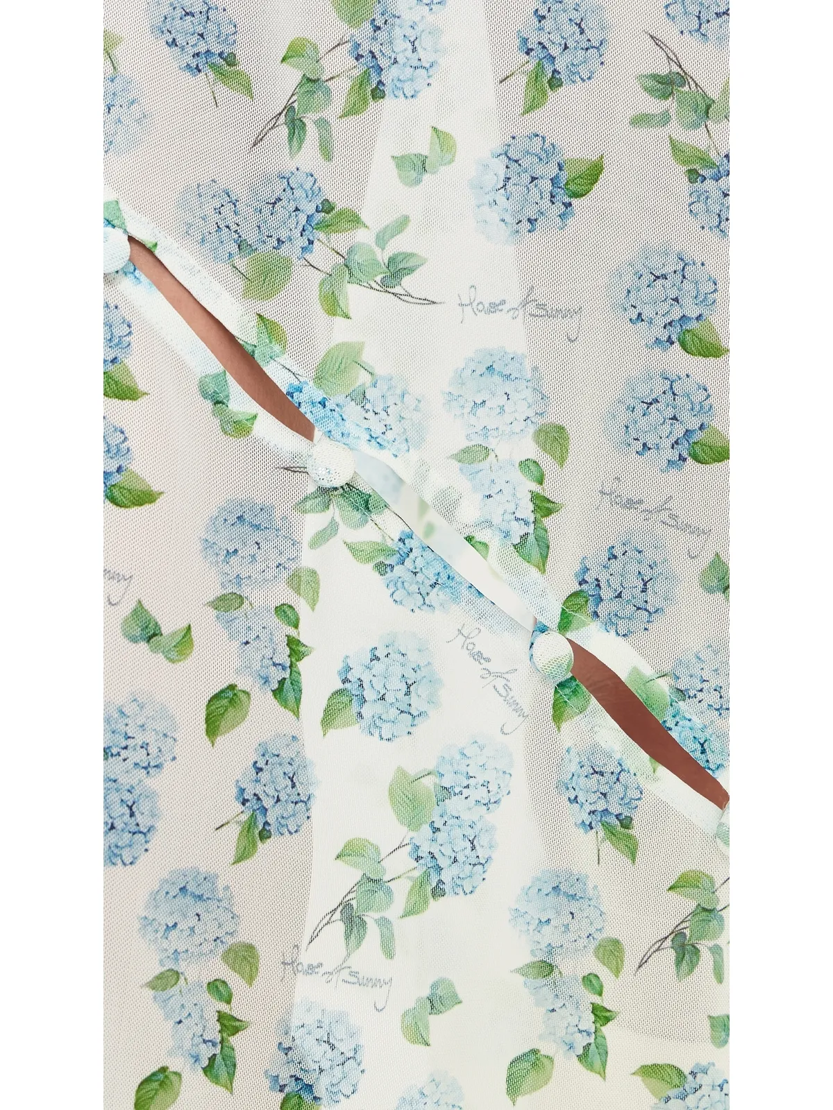 House of Sunny Hydrangea柄 アシンメトリック メッシュ スカート（ソフトブルー） - 画像6
