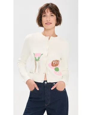 House of Sunny 襟なしピクチャー ニット カーディガン - サムネイル2