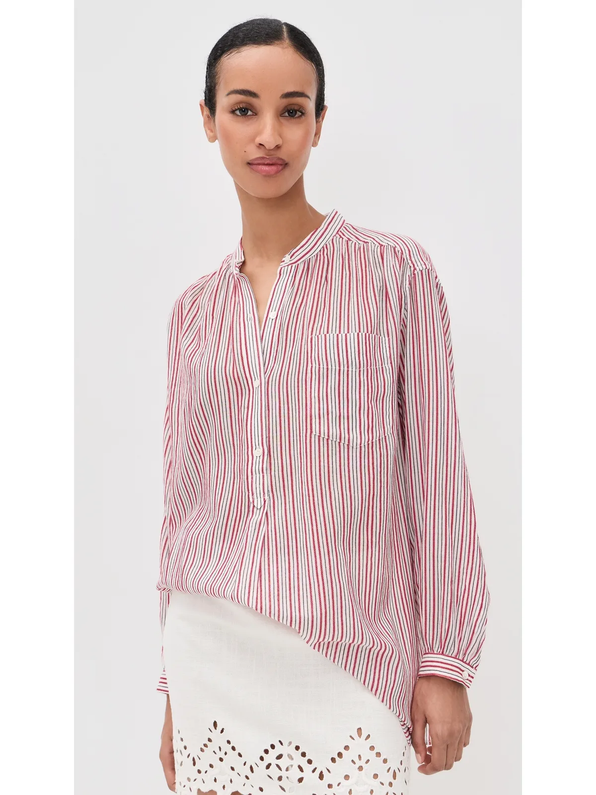 Isabel Marant Étoile Sapha Blouse エクリュ/レッド - 画像2