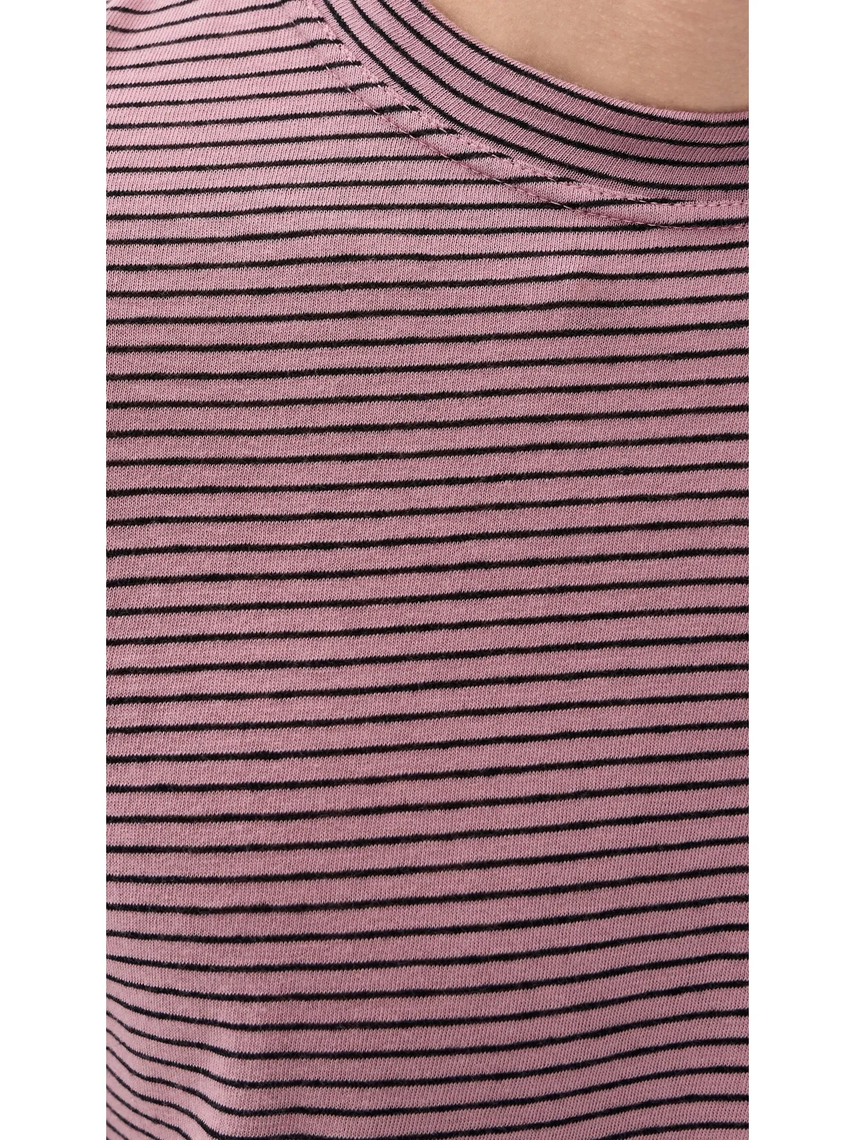 Isabel Marant レオン ストライプリネンTシャツ ライトピンク/ブラック - 画像6