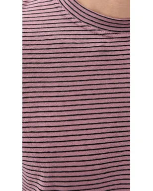 Isabel Marant レオン ストライプリネンTシャツ ライトピンク/ブラック - サムネイル6