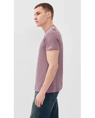 Isabel Marant レオン ストライプリネンTシャツ ライトピンク/ブラック - サムネイル4