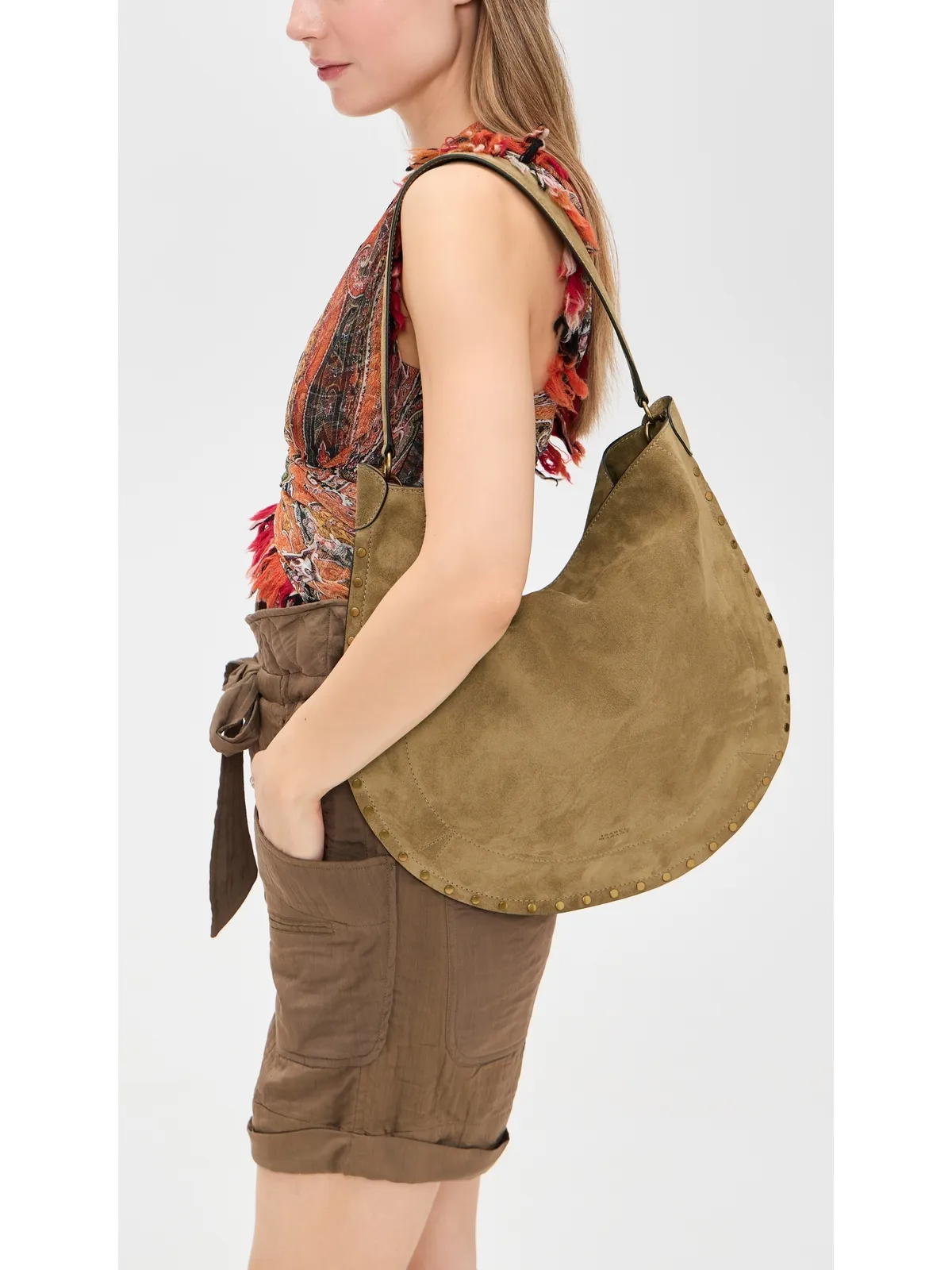 Isabel Marant オスカン ホーボー ソフト ショルダー バッグ タウペ ワンサイズ - 画像3
