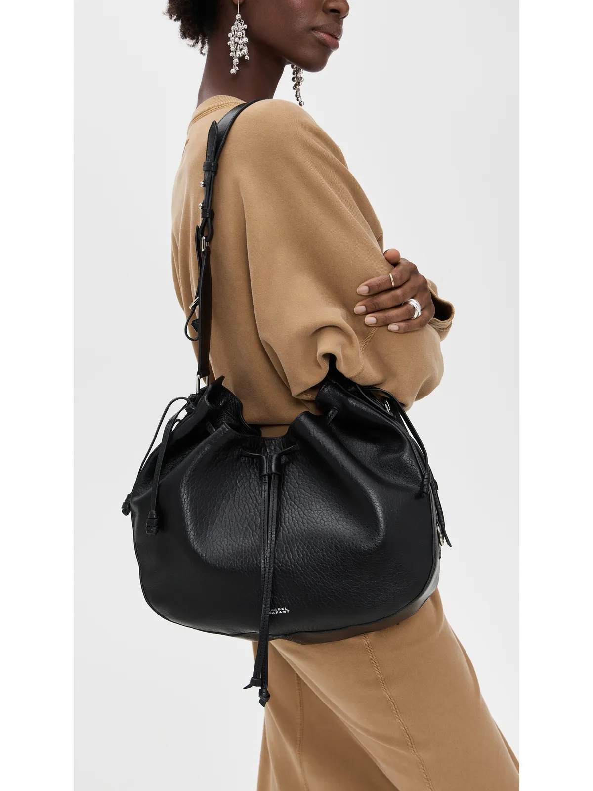 Isabel Marant Bolton ホーボーバッグ ブラック/シルバー ワンサイズ - 画像3