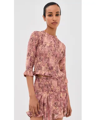 Isabel Marant カロラ シルクトップ ピンク - サムネイル2