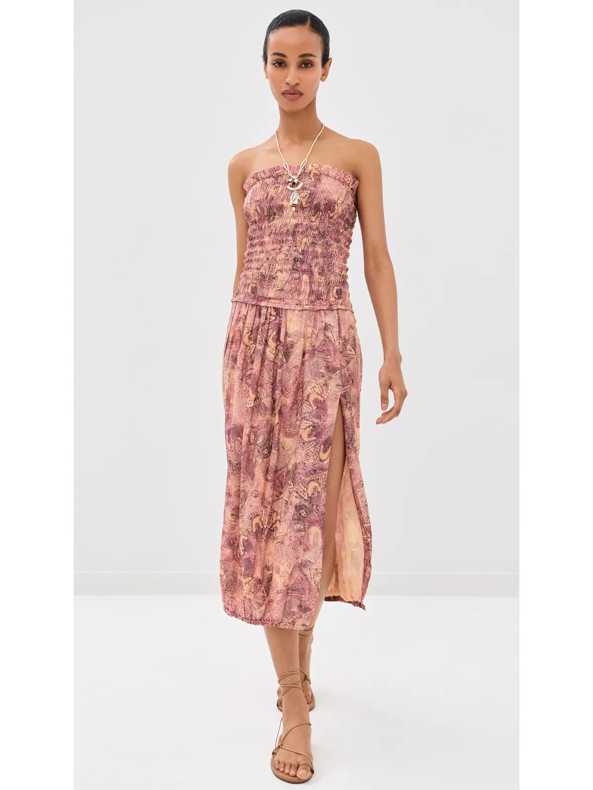 Isabel Marant クリーネ シルク ドレス ピンク - 画像5