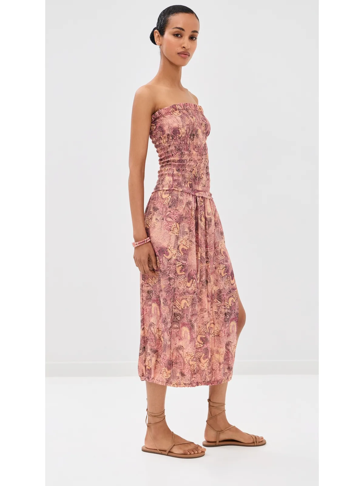 Isabel Marant クリーネ シルク ドレス ピンク - 画像4
