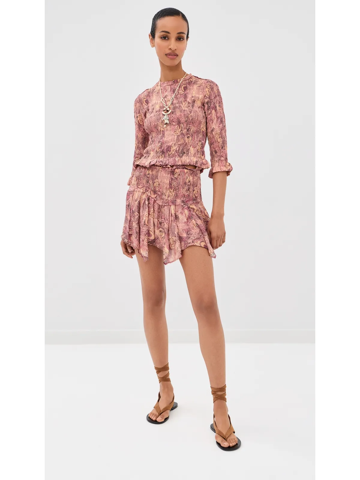 Isabel Marant Ceiva Silk Mini Skirt ピンク - 画像5